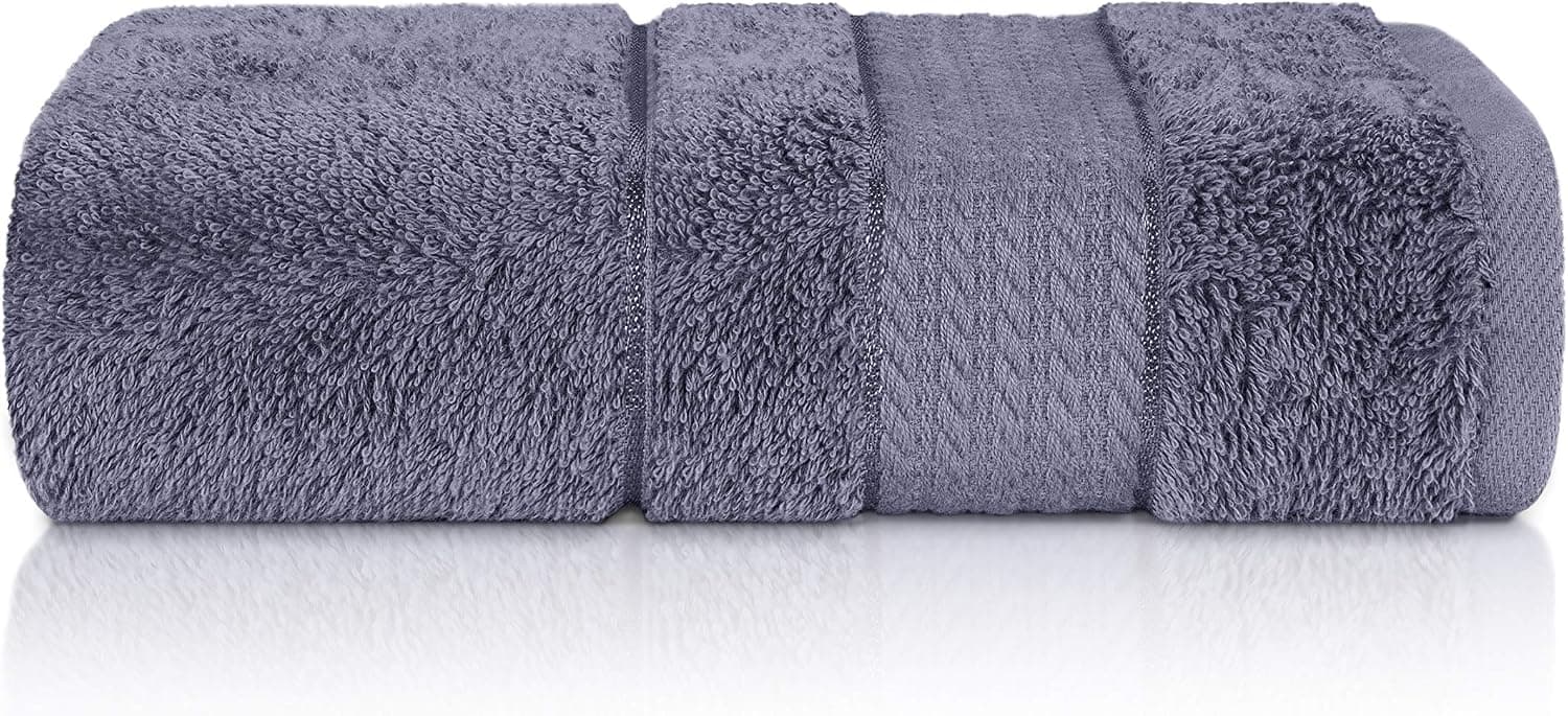 Lavinya Premium Extra Large Turkish Hand Towel 20x36 Inches - Super Absorbent, Quick Dry and Lightweight 100% Cotton Bathroom Hand Towels- Ultra Soft & Plush Hand Towels for Bathroom (Gray)