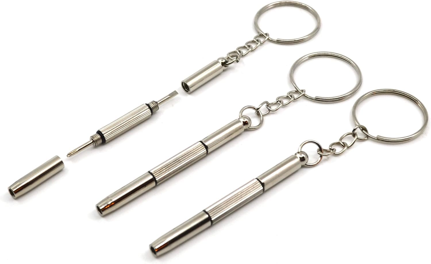 Teak Tuning Fingerboard Key Ring Tool, Silver, Pack of 3
