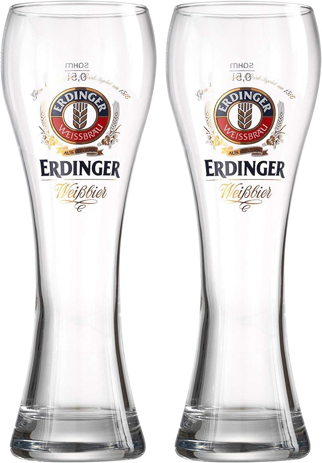 Erdinger German Beer Glass 0.5L - Set of 2