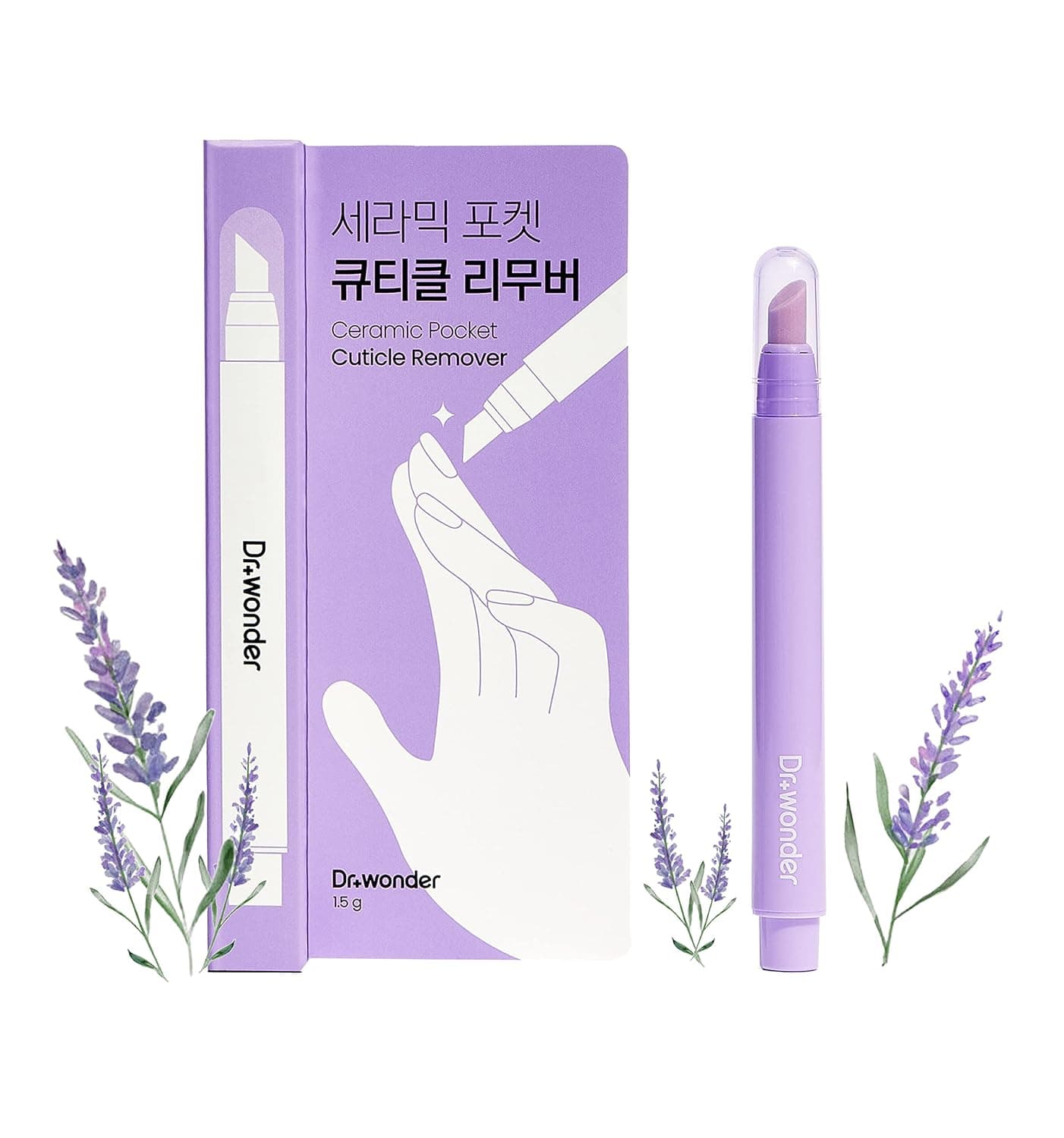 Dr. Wonder Ceramic Pocket Cuticle Pusher Remover Salon Quality Natural Oil Cuticle Trimmer for Nail Care Self Nail Cuticle Cleaner Pocket Pen Beauty Premium