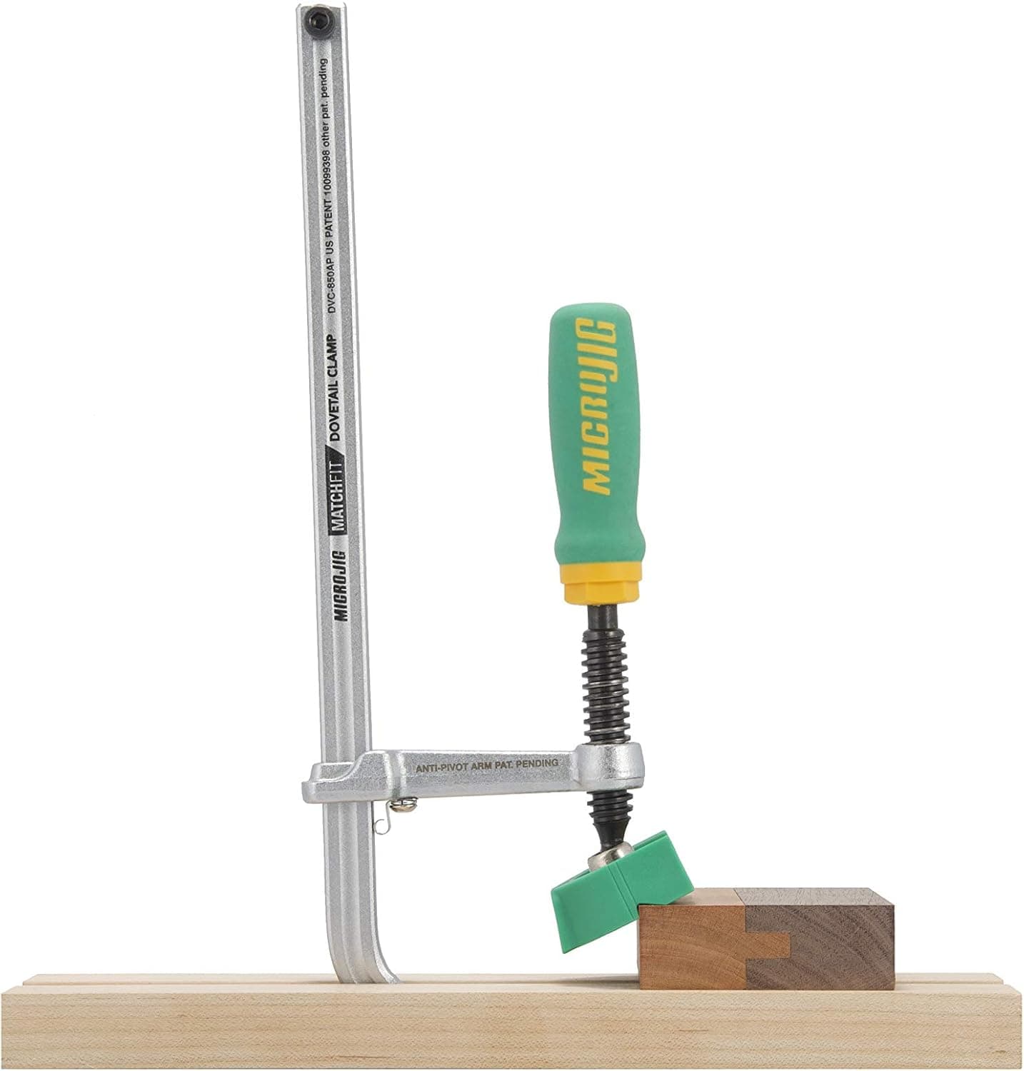MICROJIG Matchfit DVC-850AP 2-In1, Track And In-Line Dovetail Clamp, Green