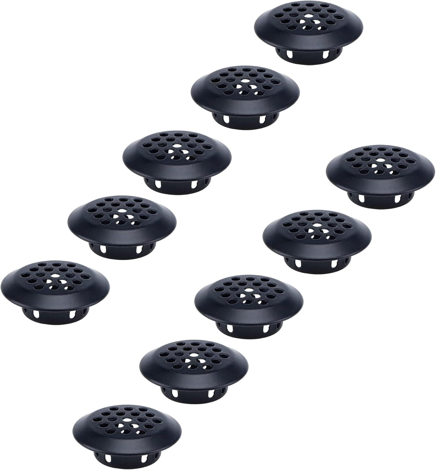 MY MIRONEY Air Vents 1-Inch(25mm) 10Pcs Black Circular Soffit Vent Stainless Steel Round Mesh Hole Louver Vent for Kitchen,Bathroom,Cabinet and Shoebox