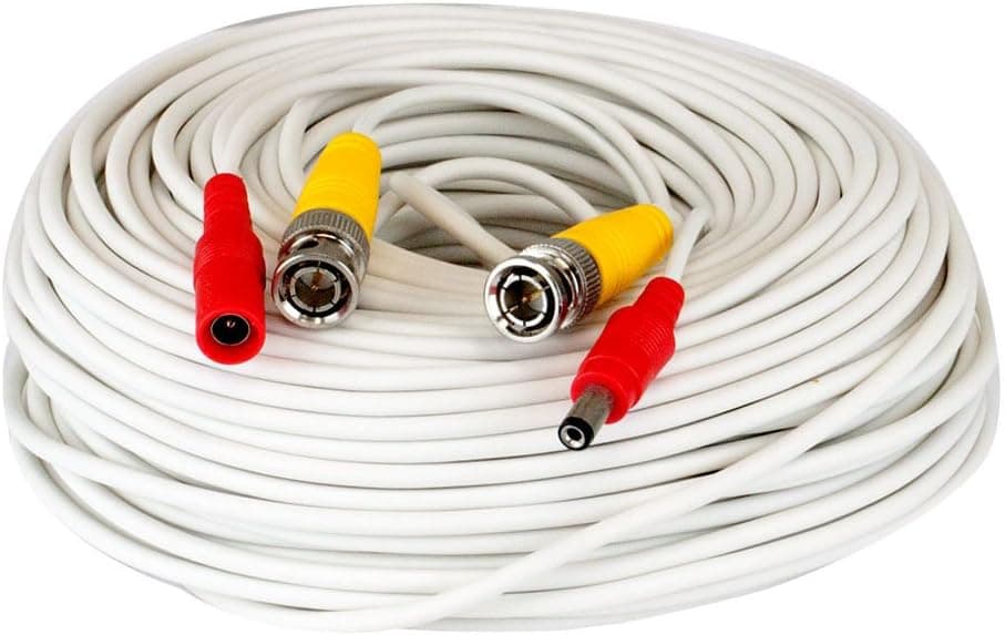 GW Security 2 Pack 150 Foot Video Power Pre-Made All-in-One BNC Cable CCTV Camera Wire Cord with Extension BNC Female Connectors …