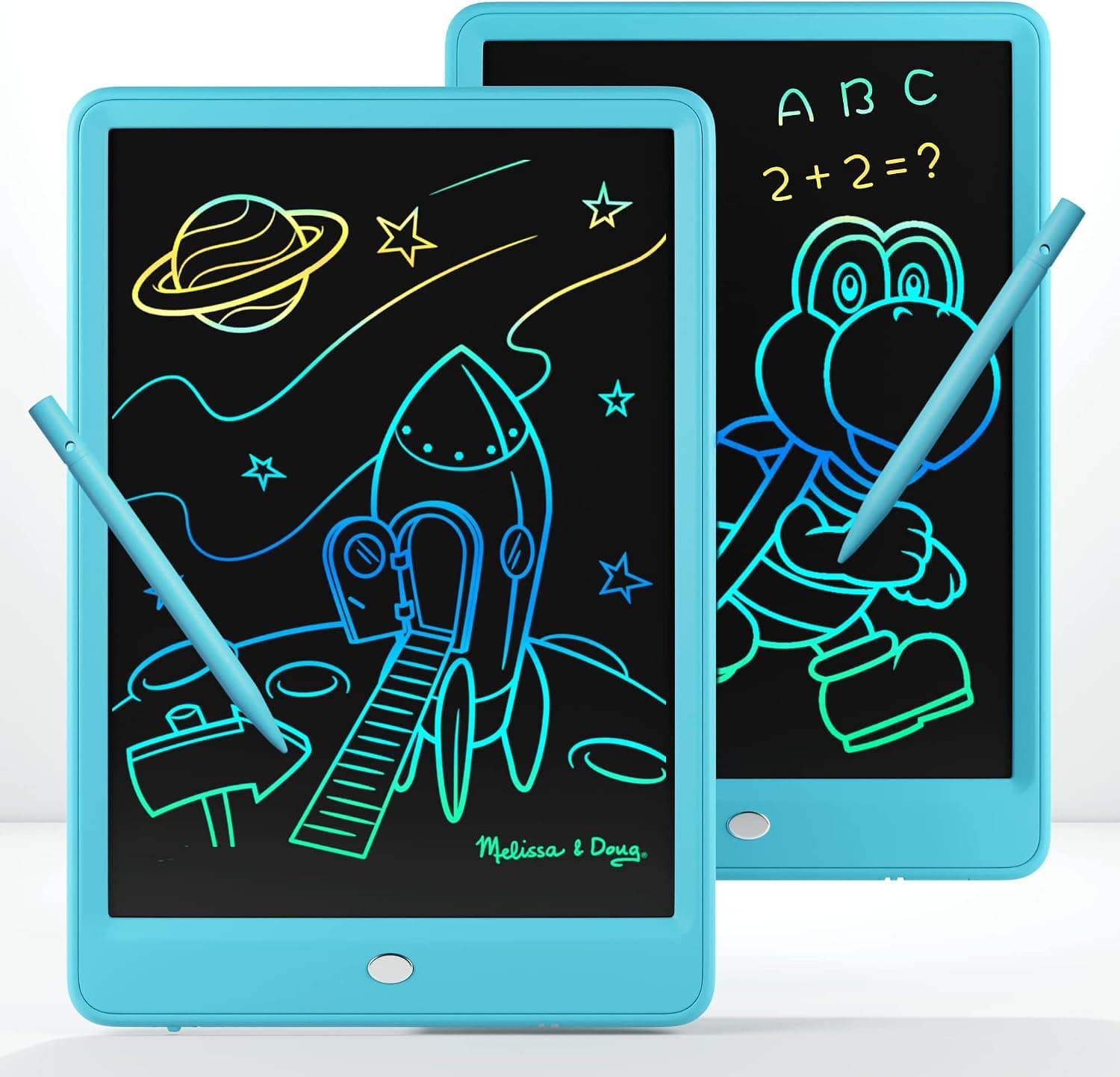 LCD Writing Tablet 2 Pack, Reusable Kids Drawing Tablet with 10inch Color Burst Screen, Erase Button, Toddler Educational Gifts Toys for 3 4 5 6 7 8 Year Old Boys and Girls…