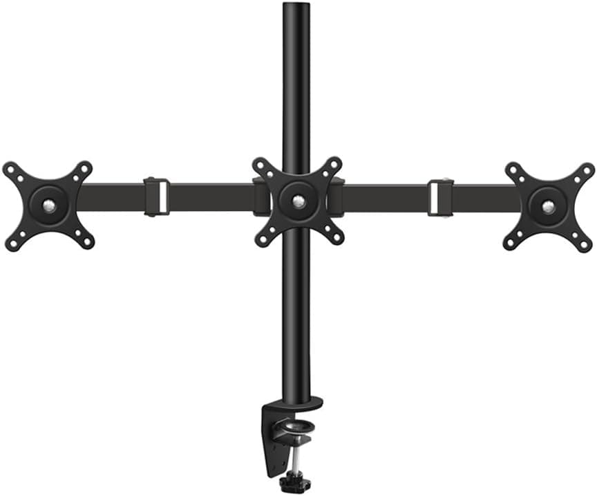 Vemount Articulating Tilt Swivel Triple 3 Arm Desk Monitor Mount Stand for LCD LED Screen up to 26 inch Computer PC Gaming Screen, Up to 66 lbs, Vesa 75 100 mm, Heavy Duty C-Clamp, Cable Management