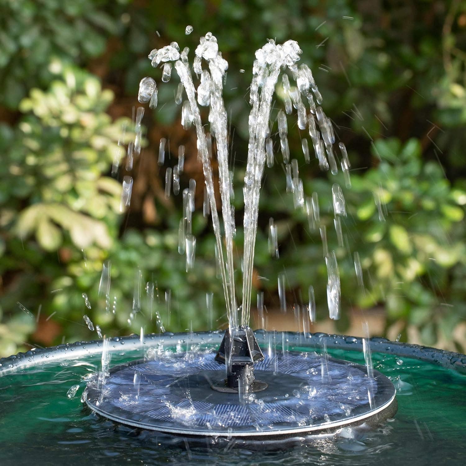 hygger Solar Powered Bird Bath Fountain Pump with 7 Nozzles 2.2W Outdoor Garden Small Koi Pond Water Pump