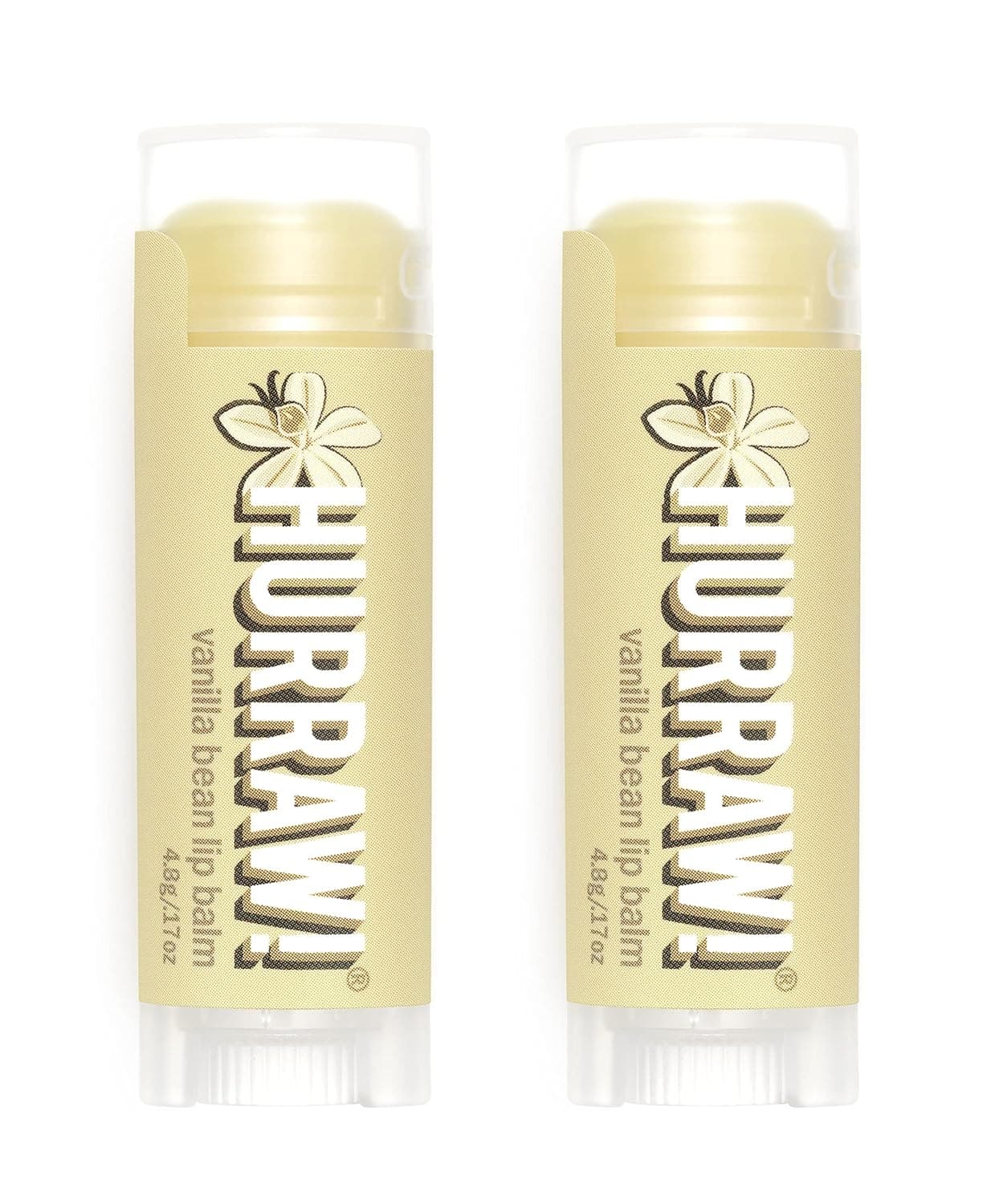 Hurraw! Vanilla Bean Lip Balm, 2 Pack: Organic, Certified Vegan, Cruelty and Gluten Free. Non-GMO, 100% Natural Ingredients. Bee, Shea, Soy and Palm Free. Made in USA