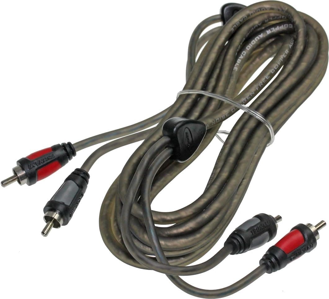 Tsunami 12ft Super Dual Twist RCA Cable 2-Channel 2M Audio Plug Cable Interconnect