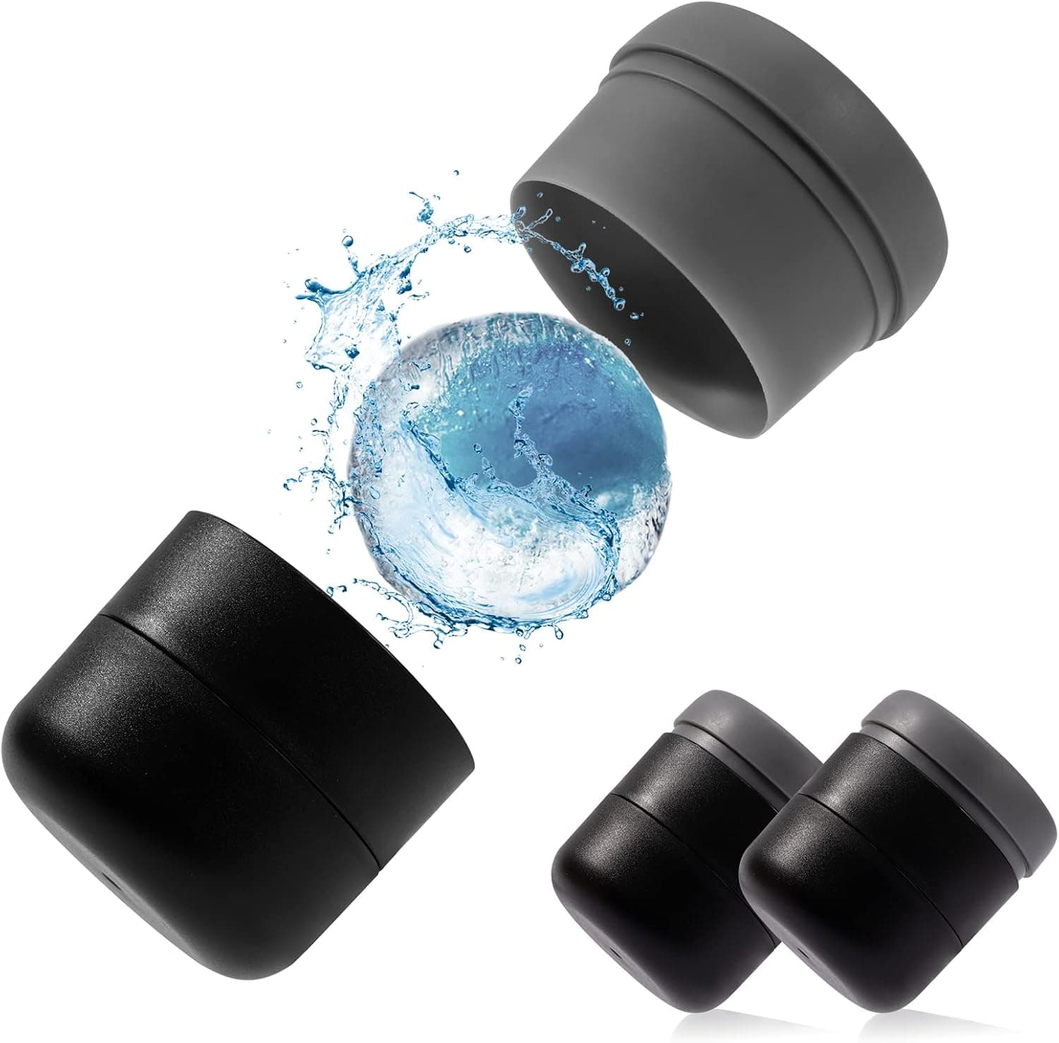 Ice Ball Maker Mold,Large Whiskey Bourbon Ice Cube Round Mold Sphere Tray for Whiskey Cocktails (3 Pack) Black