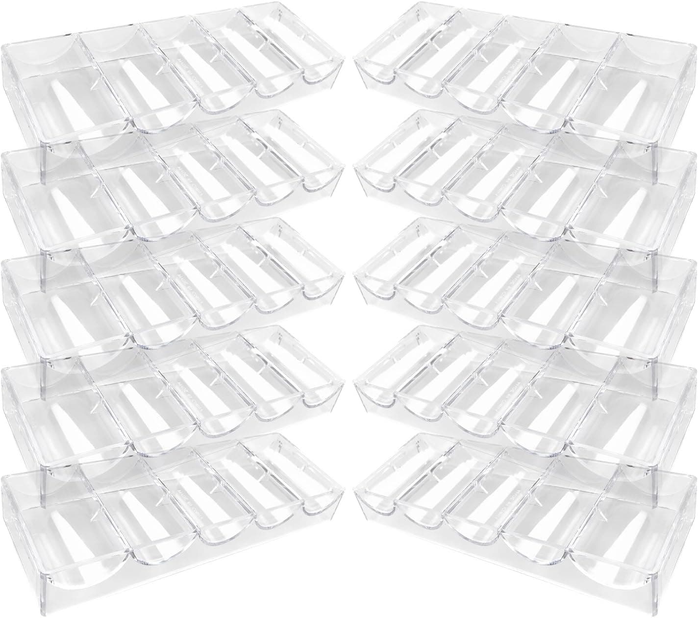 YH Poker Lot of 10 Casino Grade Clear Poker Chip Racks