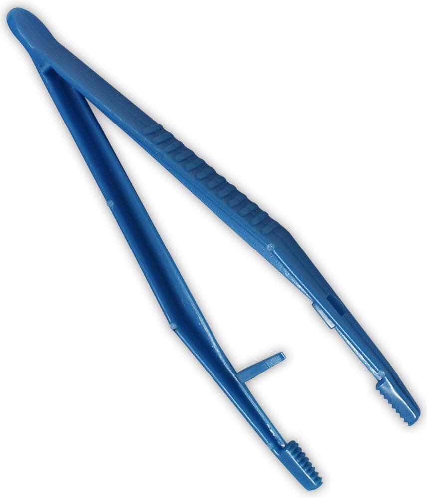 4.25" Blue Non-Magnetic Plastic Tweezer : ( Pack of 4 Pcs )