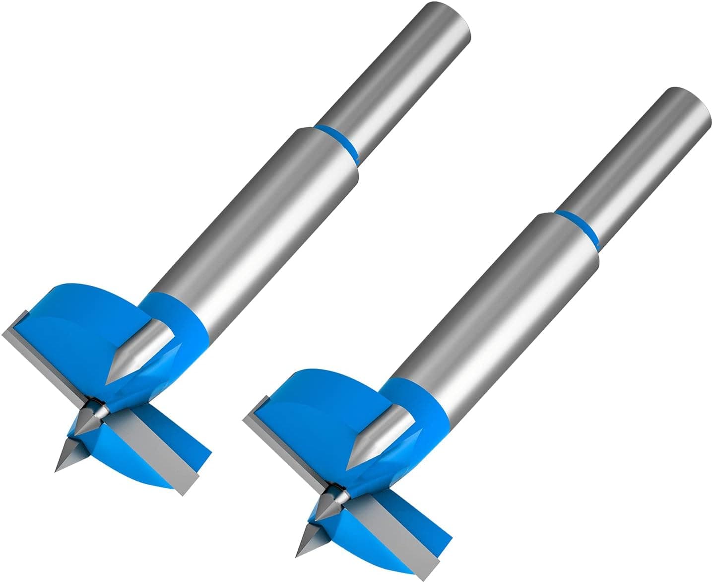 Aopin Forstner Drill Bits Professional Carbide Woodworking Hole Saw, Cutting Diameter 21mm, 2Pcs (Blue, Silver)