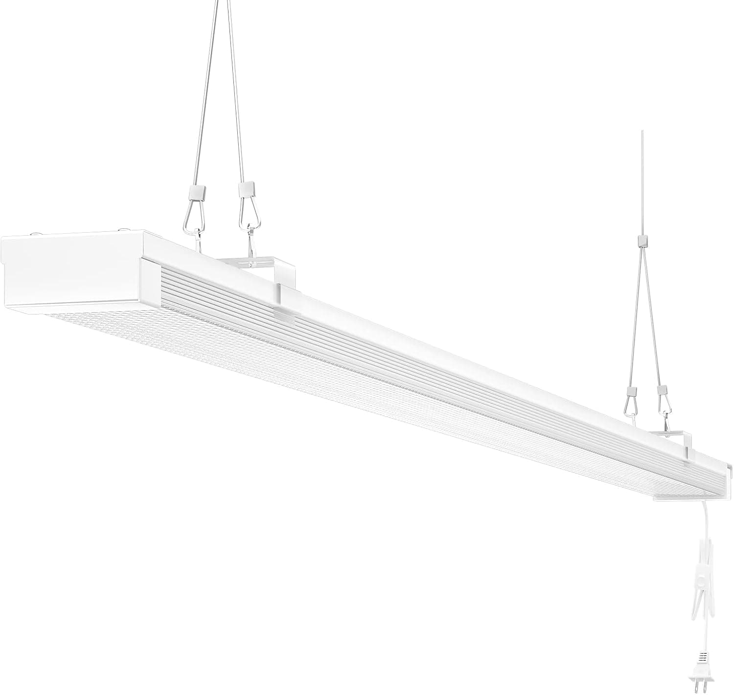 FAITHSAIL 4FT LED Shop Light, 40W LED Utility Light with Plug, 4000 LM, 4000K, 48 Inch LED Garage Light with Hanging Chain for Garage, Basement, Workshop, Hanging or Flush Mount, Non-Linkable, 1 Pack