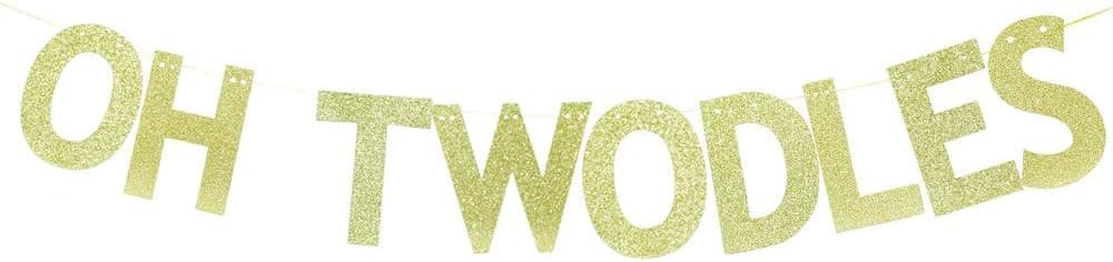 Oh Twodles Banner, Baby Second Birthday Party Supplies Sign, for Girl/Boy 2nd Birthday Banner Party Supplies Decorations Photo Prop.