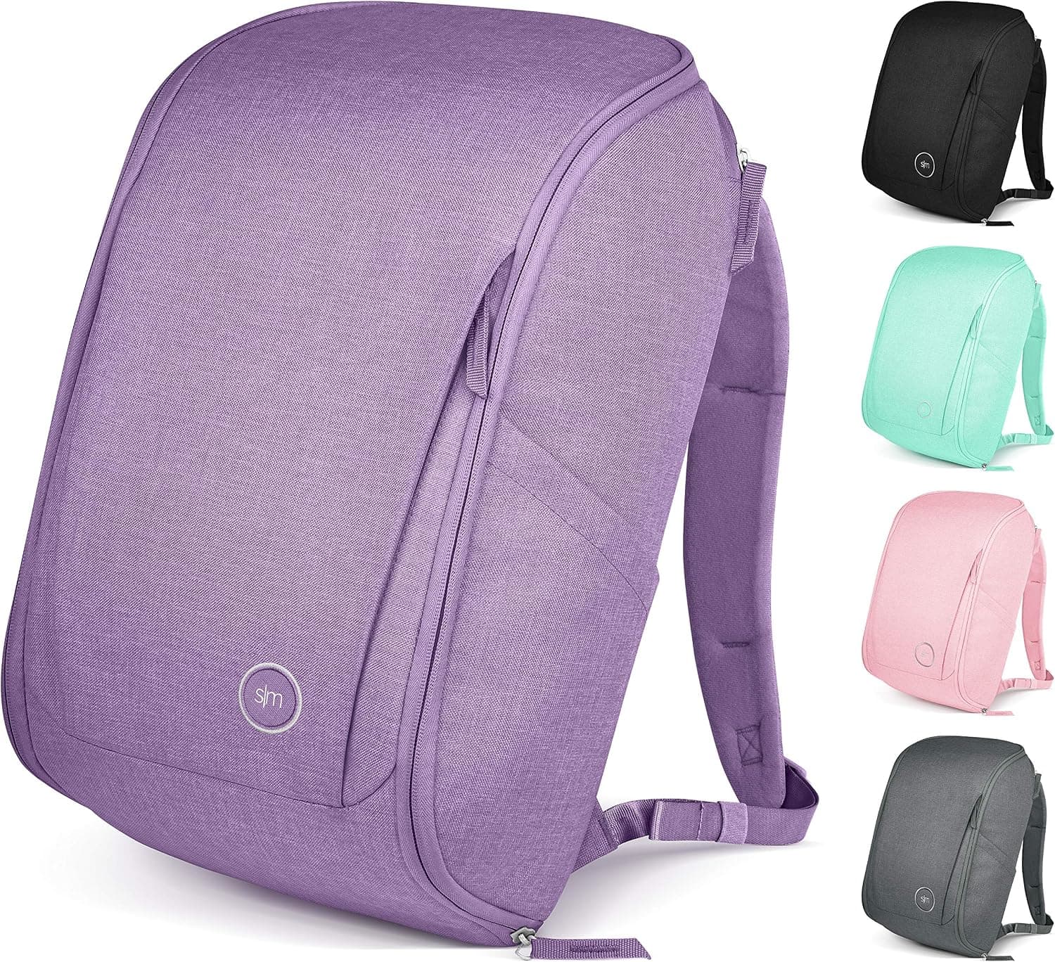 Simple Modern Travel Backpack for Women, Men, Work, School, College - Laptop Compartment Sleeve, 25 Liter Wanderer-Lilac
