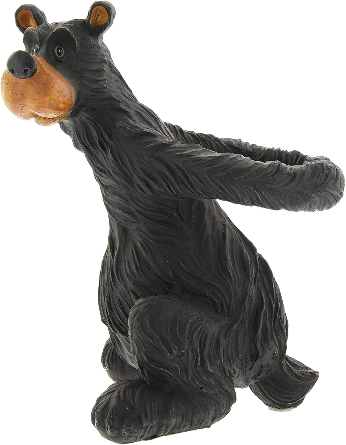Single Wine Bottle Holder with Black Bear Design