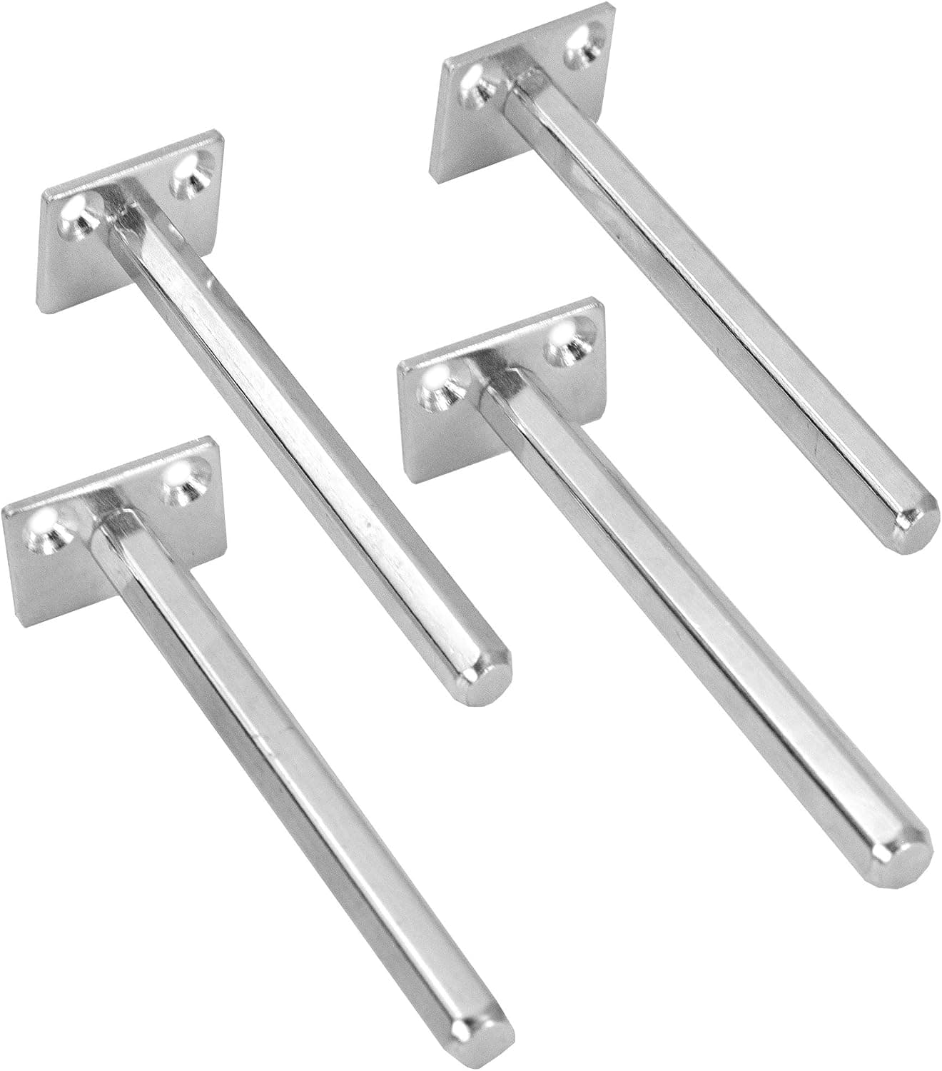 VIVO Steel Brackets for Floating Wood Wall Shelf (4 pcs), Hidden Brackets for Blind Shelf Support, Screws and Wall Plugs Included (MOUNT-SF05H)