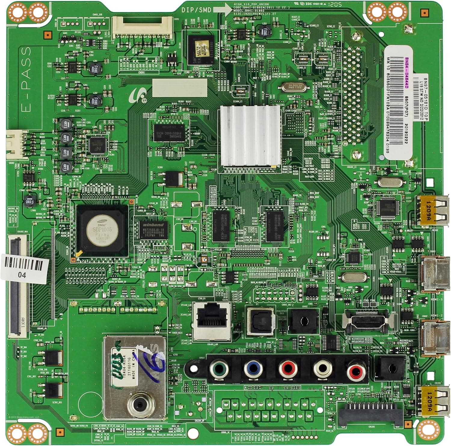 SAMSUNG PN60E550D1F MAIN UNIT BN41-01802A BN94-04644D