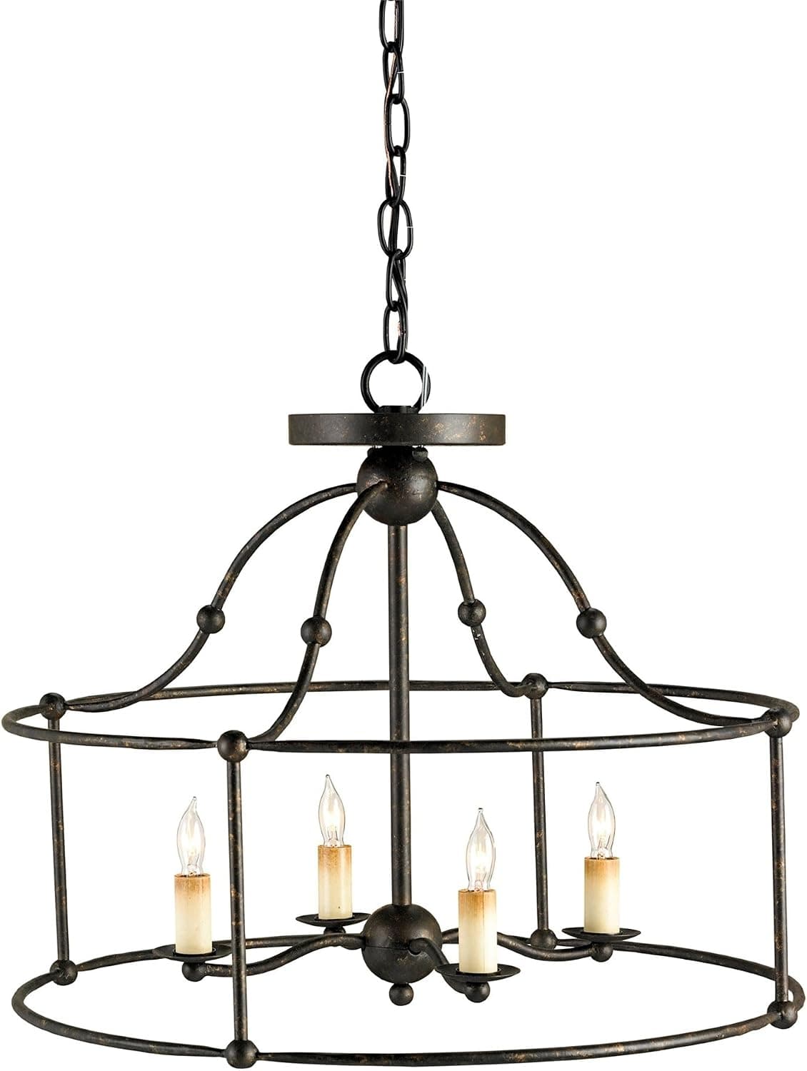 Currey and Company 9878 Fitzjames - Four Light Pendant, Mayfair Finish