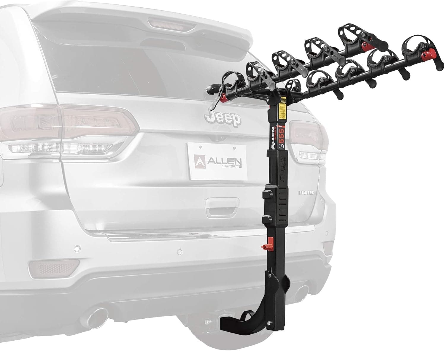 Allen Sports Premier Hitch Mounted 5-Bike Carrier, Model S555 , Black