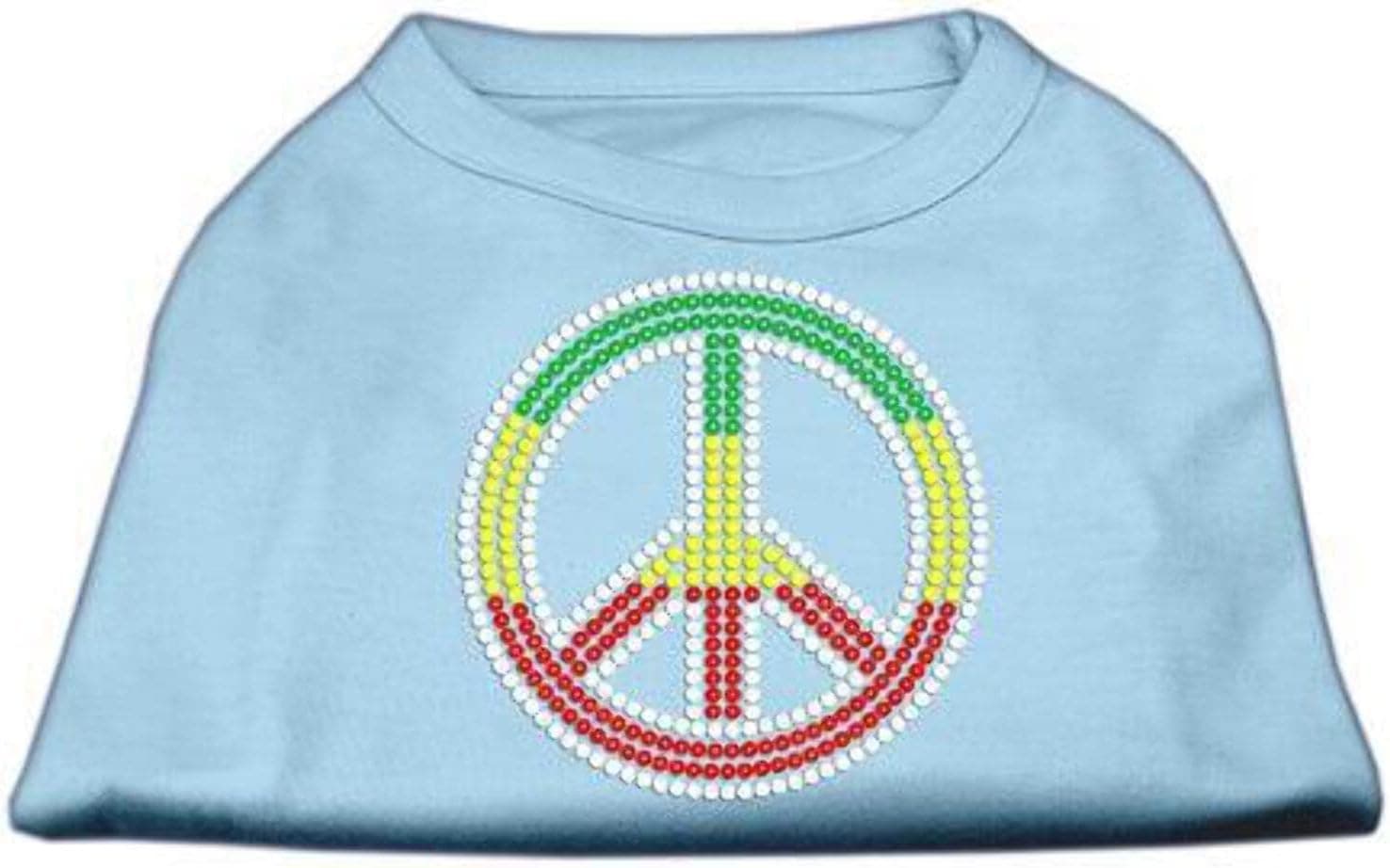 Mirage Pet Products Rasta Peace Sign Pet Shirt, Small, Baby Blue