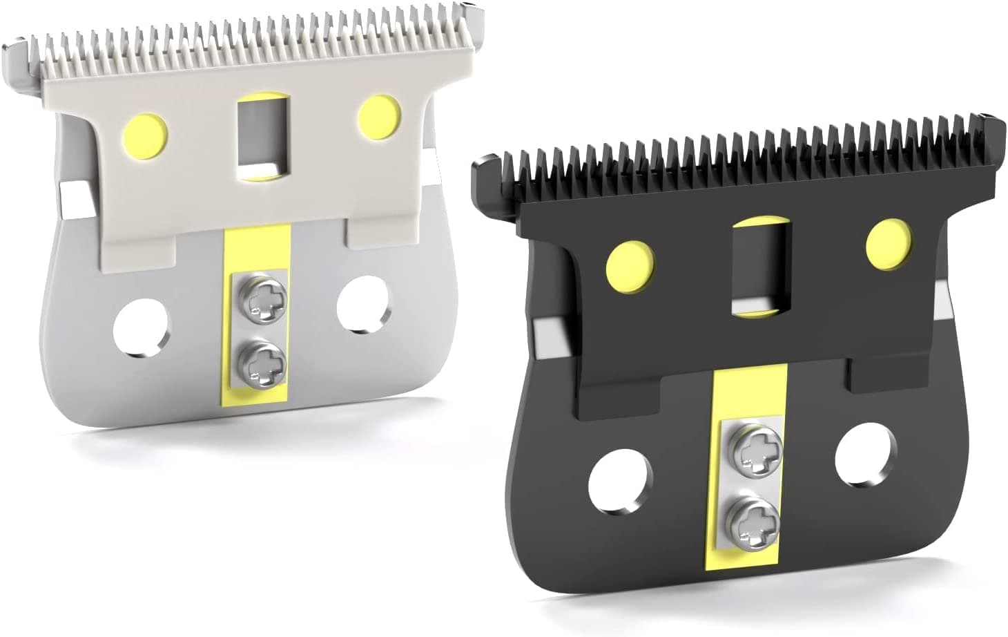 (2 Pack) Blades for Andis T Outliner, Replacement Andis 04710 04521 04775 Blades for Andis T Outliner, Andis GTX, GTO, GO, SL Clipper Trimmer (Stainless Steel Silver & Carbon Black)