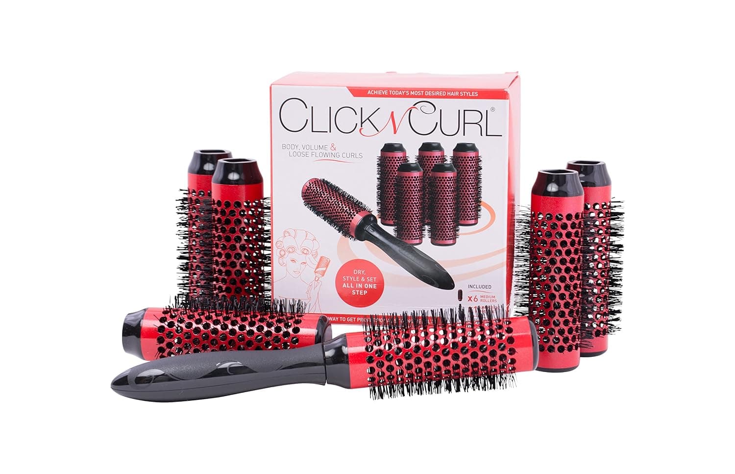 Click n Curl Round Styling Brush Tool, Full Set, Small