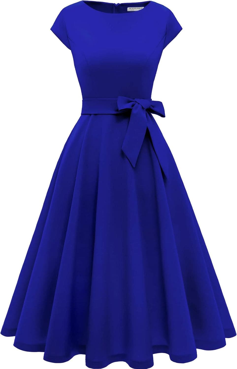 Wellnice Women Cocktail Dresses Vintage Wedding Guest Dresses Modest A Line Formal Prom Dresses