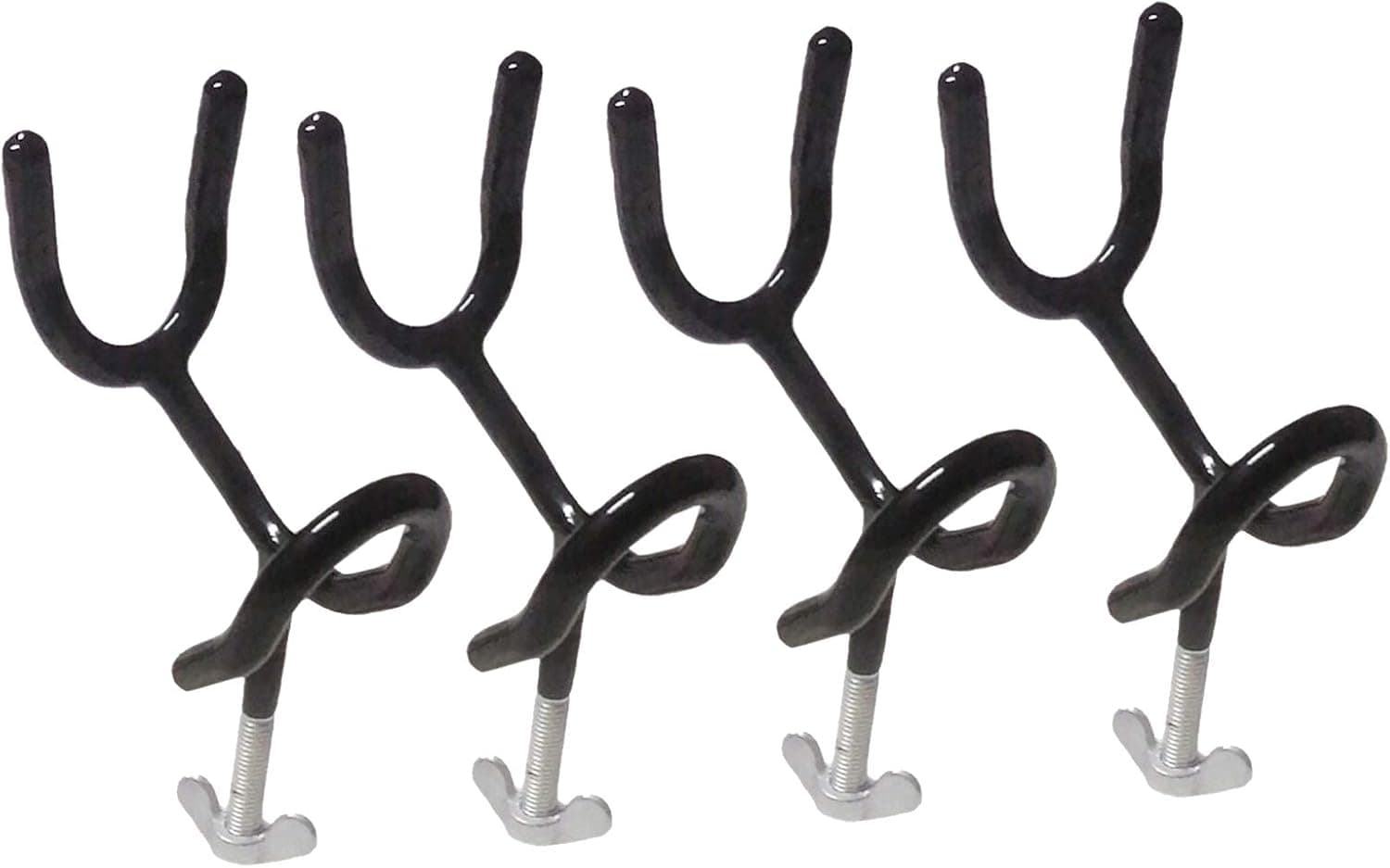 YYXX Sure Grip Steel Boat Rod Holders 25 Degree PVC Coated Steel Wire Fishing Pole Holders Angle Rod Holders,4-Inch Stem,with Mounting Base Fishing Pole Holders for Boat(4PCS Without Base)