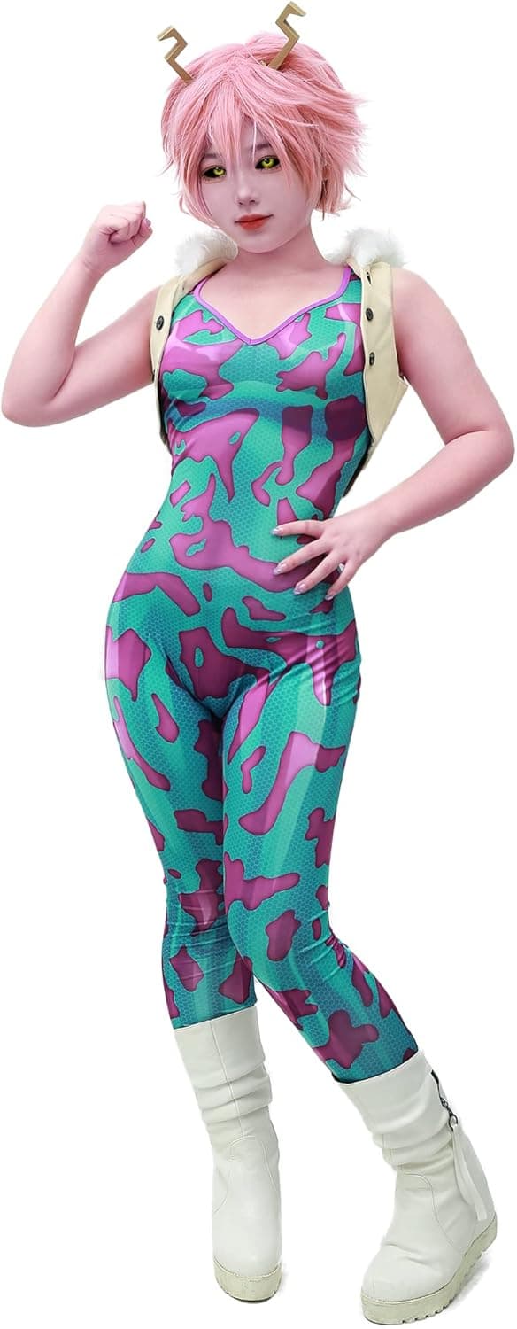 C-ZOFEK US Women's Mina Cosplay Costume 3D Printed Jumpsuit With Tank