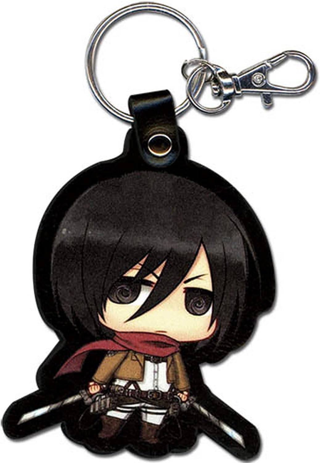 Great Eastern Entertainment Attack On Titan SD Mikasa Pu Keychain , Black , Small