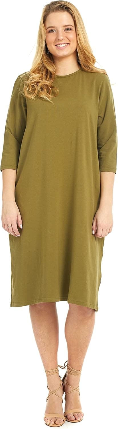 ESTEEZ Women's Tee Dress - 3/4 Sleeve