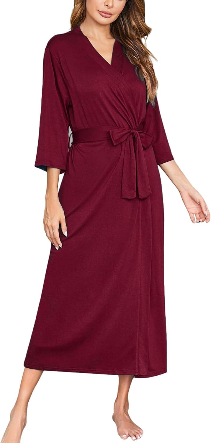 Ekouaer Womens Robes, Lightweight Robe Soft Sleepwear Ladies Loungewear Dressing Gown Long Bathrobe