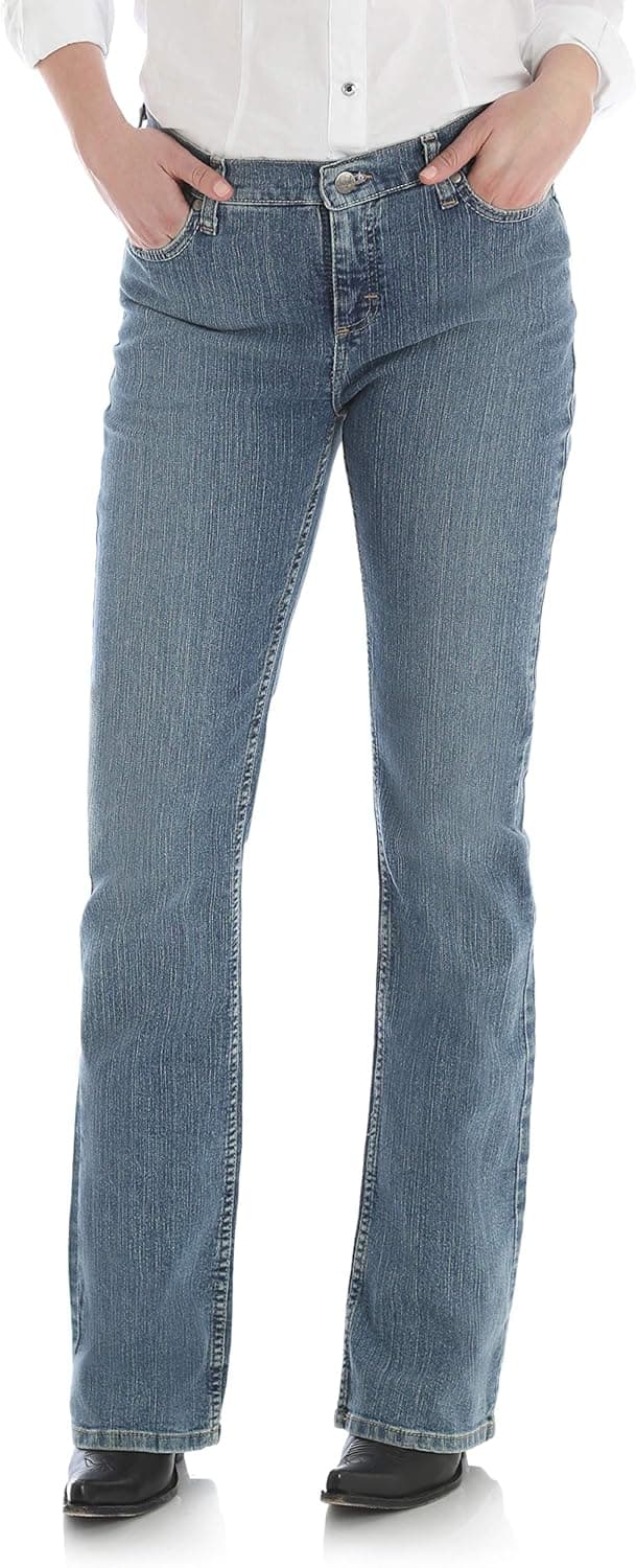 Wrangler Women's As Real As Wrangler Classic Fit Mid Rise Boot Cut Jean