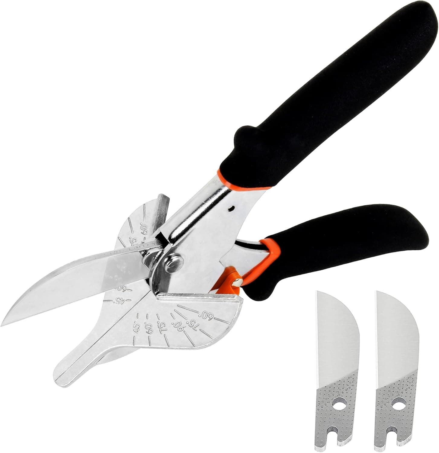 GARTOL Quarter Round and Shoe Mold Cutter, Miter Shears for Angular Cutting of Moulding and Trim at 45~135 Degree, Hand Tools for Cutting Soft Wood, Plastic, PVC, Popsicle Stick with replacement blade