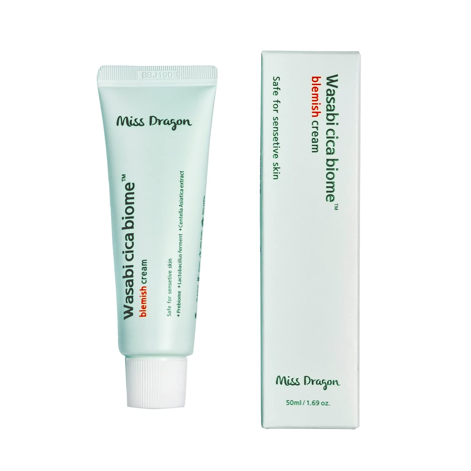 miss dragon Vegan Wasabi CiCa Biom Blemish Soothing Acne Facial korean Moisture Cream