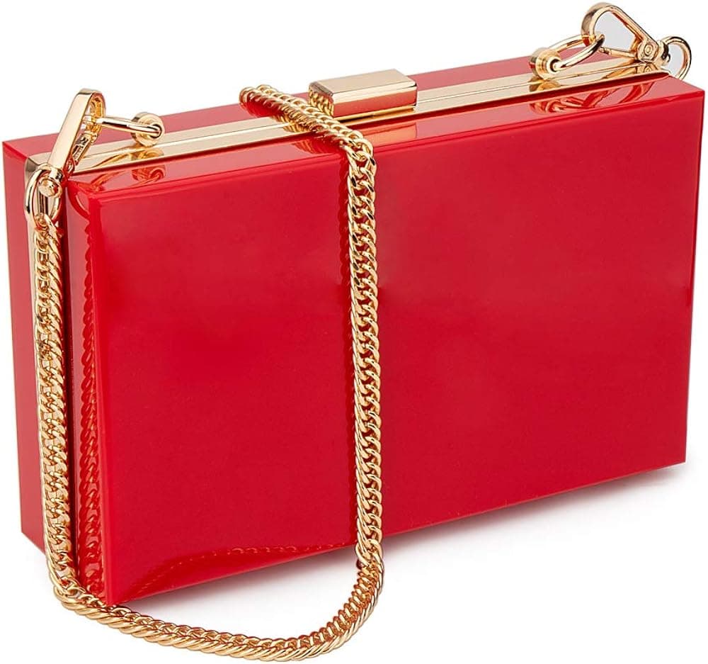 Acrylic Clear Purse For Women, Crossbody Shoulder Handbag Evening Clutch Bag Chain Strap