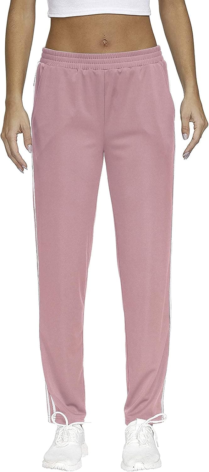 BLEVONH Womens Elastic Waistband Striped Side Work Out Sweatpants with Pockets