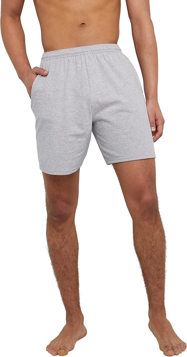 Hanes Men's Athletic Shorts, Favorite Cotton Jersey Shorts, Pull-On Knit Shorts with Pockets, Knit Gym Shorts, 7.5" Inseam