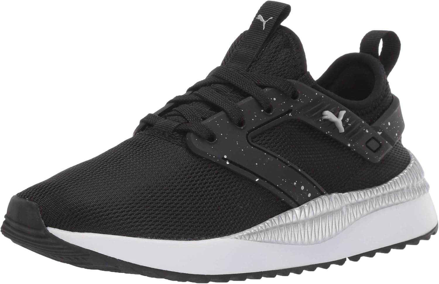 PUMA Women's Pacer Next Excel Sneaker, Black Silver White, 6 M US
