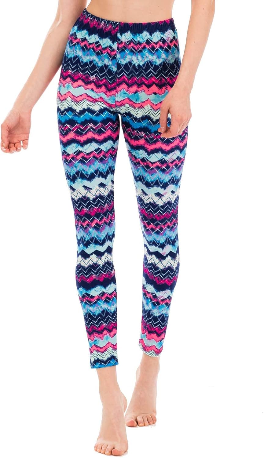 Juicy Leggings Premium High Waist Printed Brushed Leggings - Regular and Plus