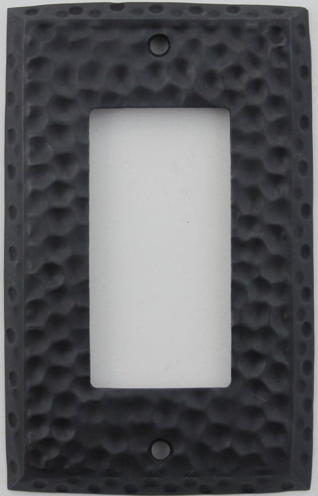Classic Accents Hammered Matte Black Wall Plate - 1 Gfi/Rocker Opening