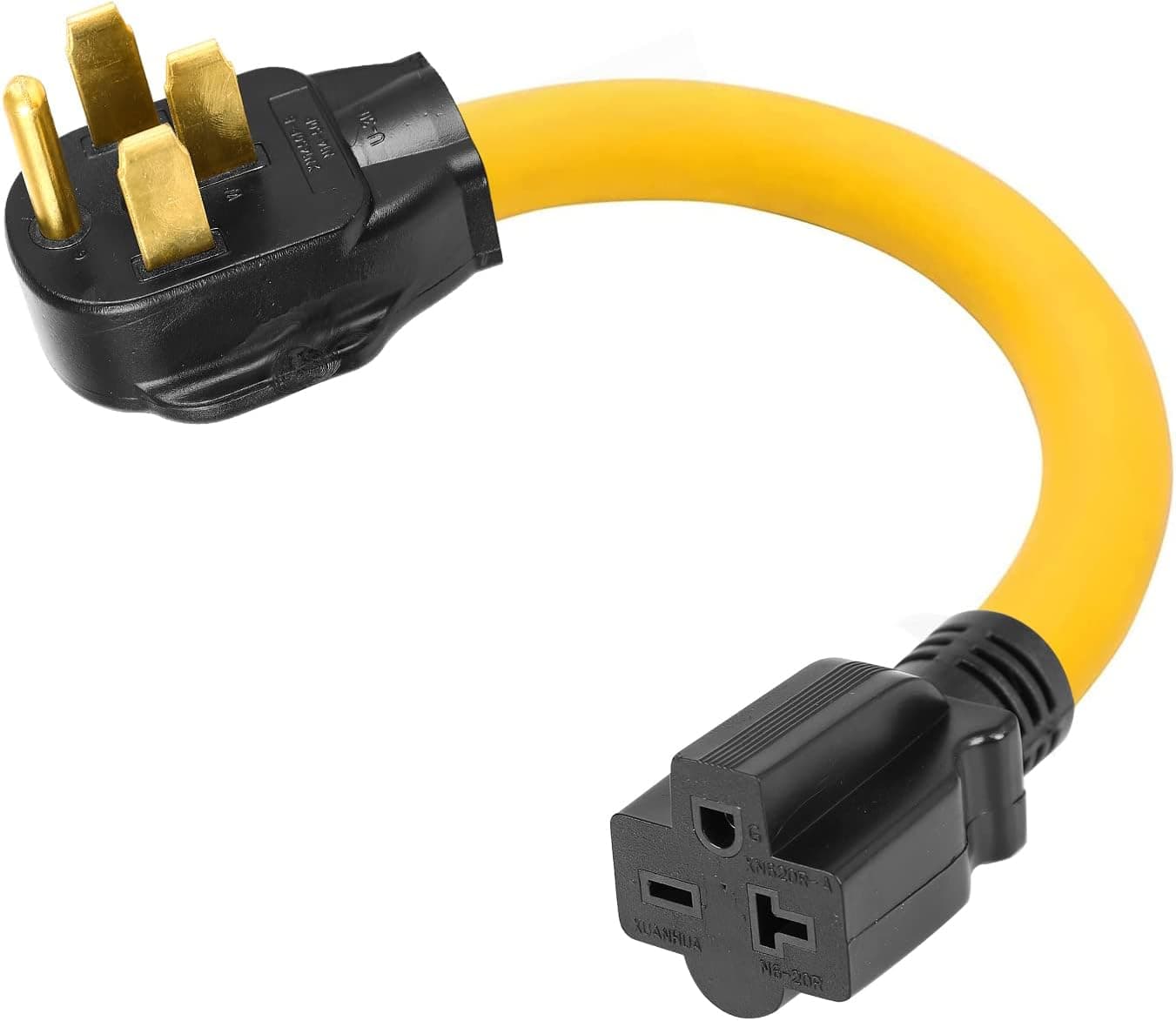 1FT NEMA 14-50P to 6-20R/6-15R T-Blade Adapter, HDWS 4 Prong Male Plug to 3 Prong Receptacle Welder Dryer EV Charger Power Cord