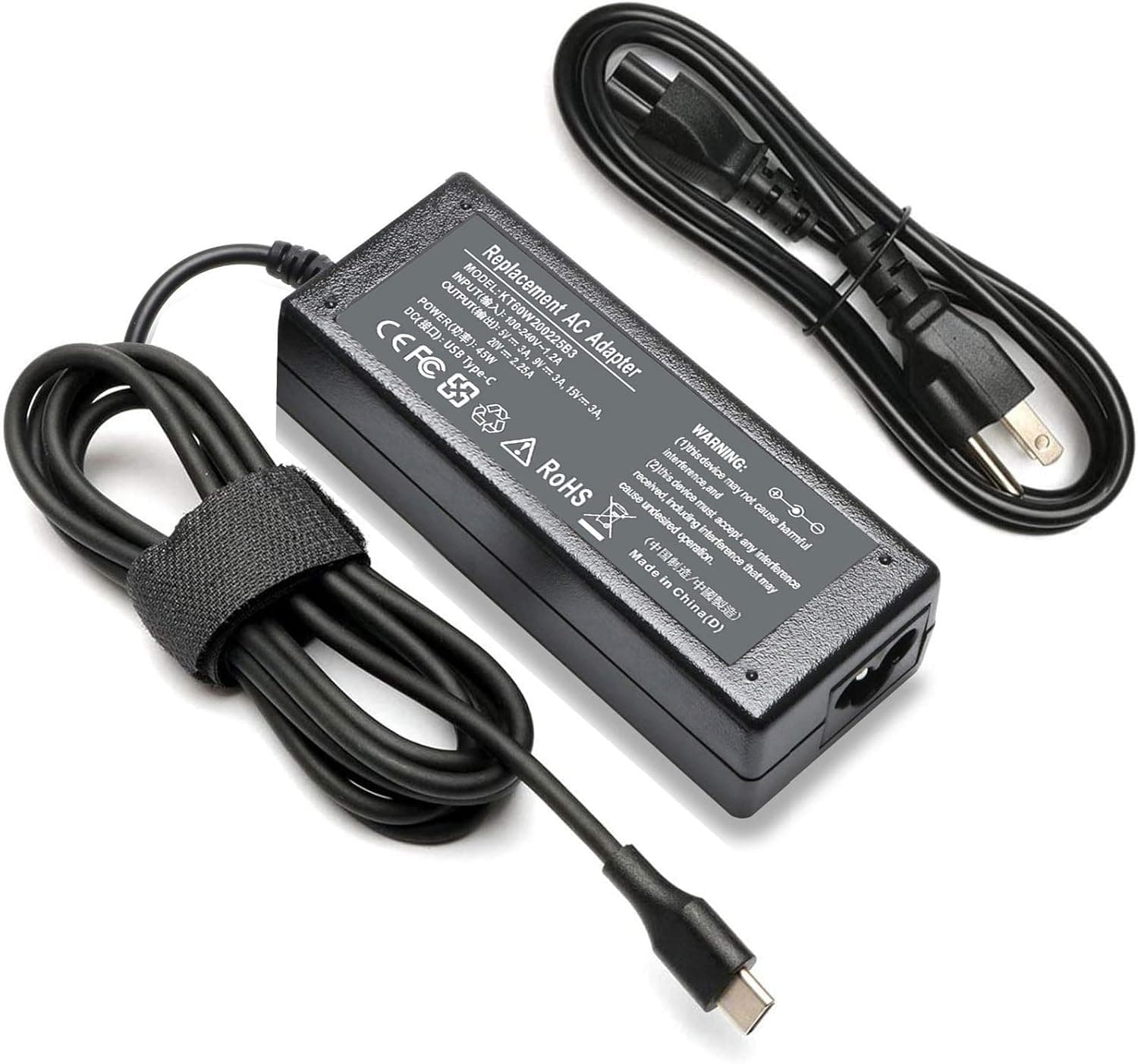 Type C USB C Chromebook Charger for HP Chromebook X360 14-CA000 11-AE000 14-ca051wm 14-ca052wm 14-ca091wm 11-ae051wm 11-ae001tu Spectre x360 13-v111dx 13-v011dx 13-w023dx Laptop Power Supply Cord