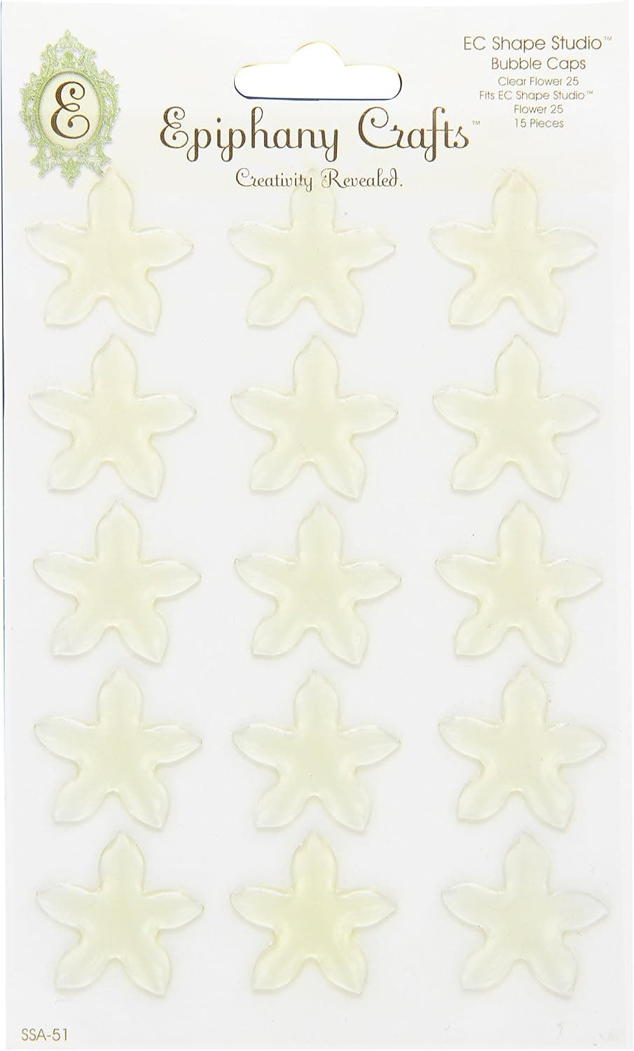 Ephiphany Crafts Clear Bubble Caps-Flower 25, 15/Pkg