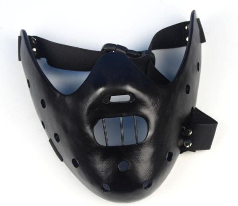 Gmasking Resin Hannibal Lecter Mask Halloween Party Costume Replica (black)