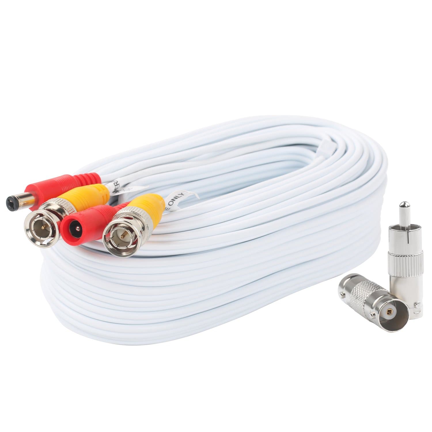 BNC Video Power Cable 30 Feet Pre-Made All-in-One Video Security Camera Cable Wire with Two Connectors for CCTV DVR Surveillance System