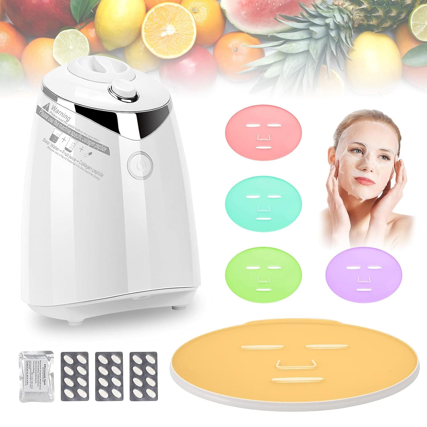 DXXCV Face Mask Machine, DIY Face Mask Maker Machine Automatic Vegetable Face Mask Natural Collagen Fruit Face Cream Making Beauty Facial SPA
