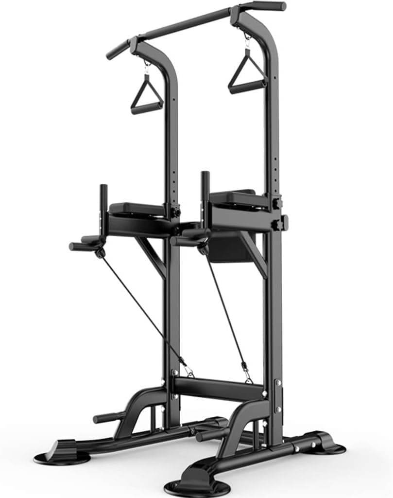 Power Tower Strength Training Dip Stands Indoor Single Pole Fitness Station,Office Fitness Workout Station,Home Youth Sports Fitness Equipment,Load Bearing 300kg (Color : Black, Size : 90230cm)