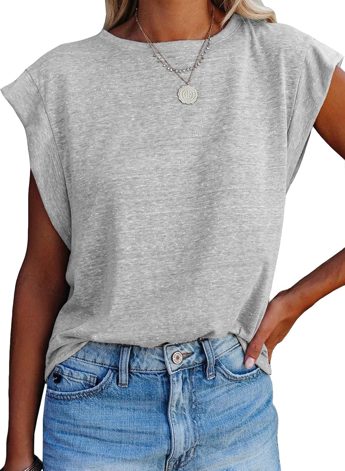 FARYSAYS Women's Summer Basic Short Sleeve Crew Neck T Shirt Casual Tops Tees